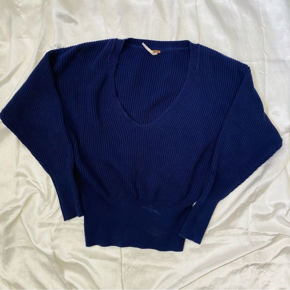 Free People Womens Purple V Neck Pullover Sweater Size Small - Picture 5 of 12